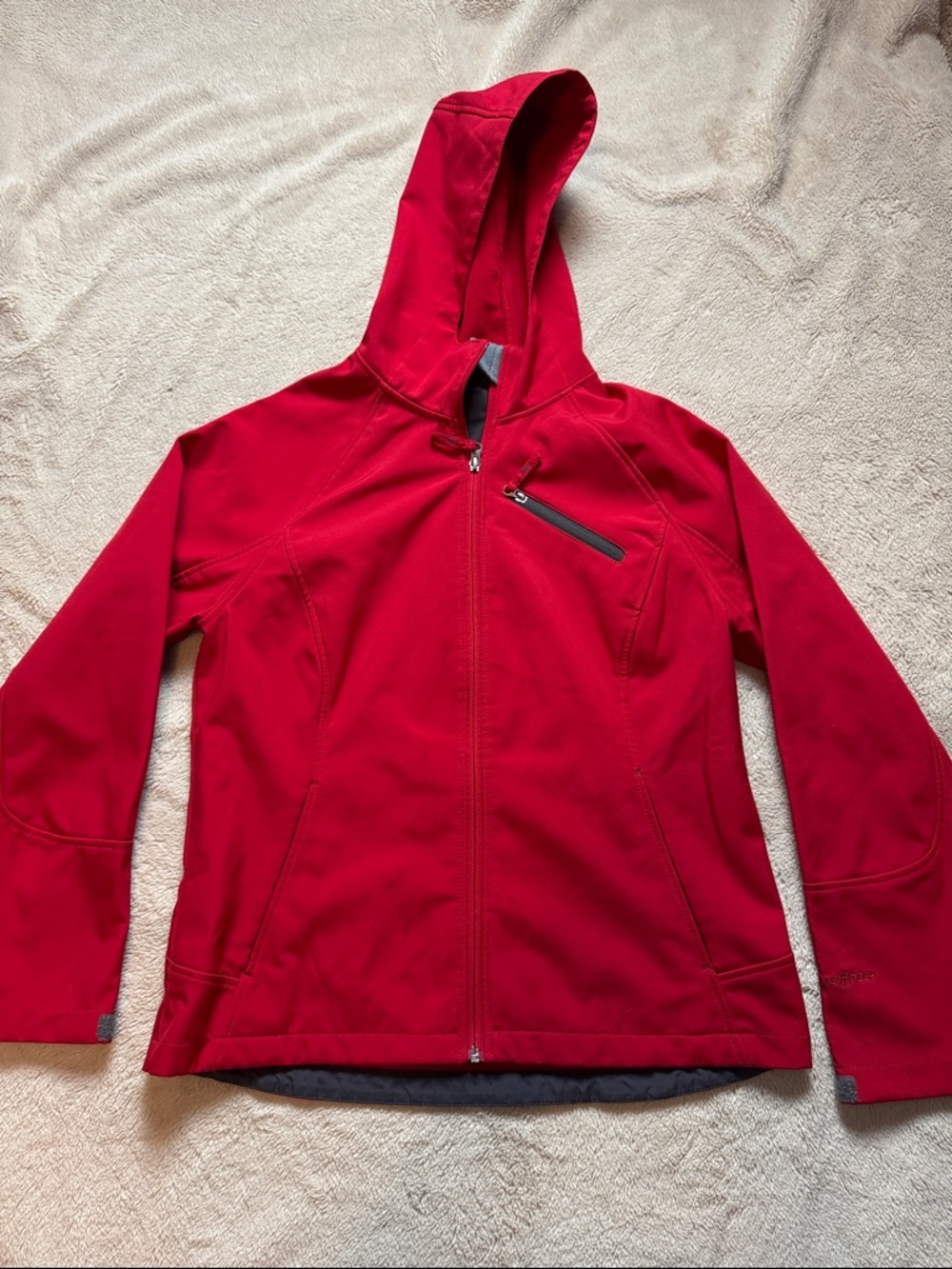 FreeTech Red Hooded Zip Jacket